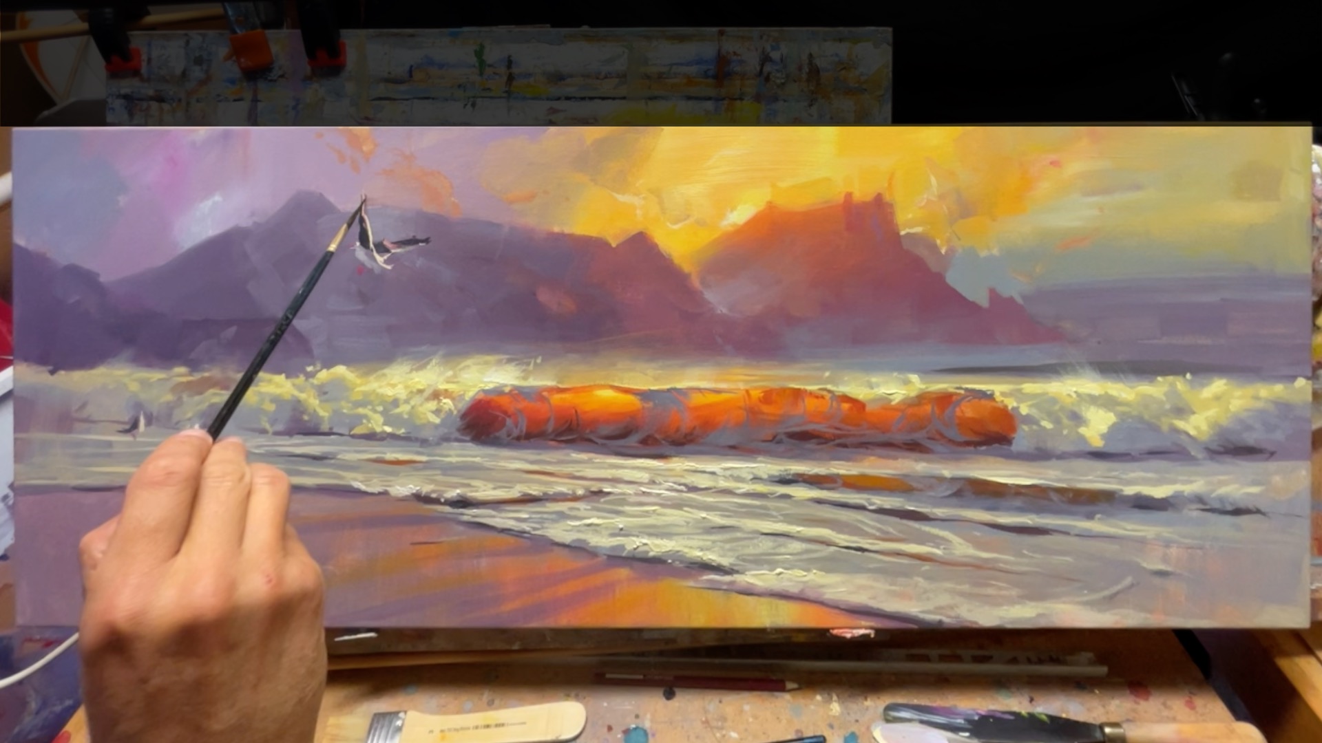Painting a Sunset Wave logo